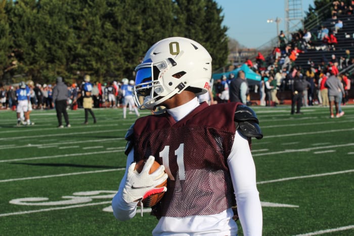 Sacovie White, 2024 WR/DB - White is a current UGA commit with explosive athleticism at 5-10 and 175 lbs. One of the most dynamic players in the entire event.